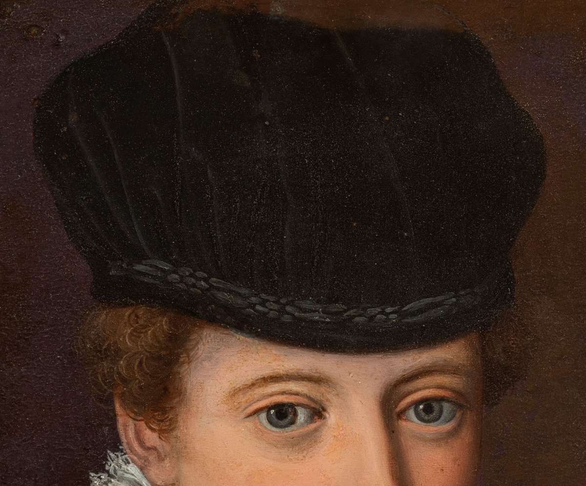 Alessandro Allori, atelier. Dama con cappello di velluto nero. Scuola fiorentina. XVI secolo.  -photo-4