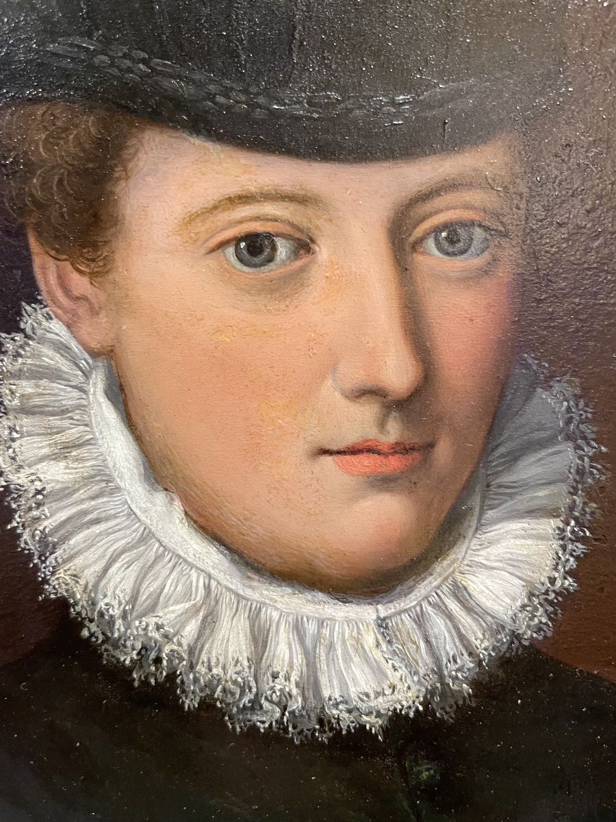 Alessandro Allori, atelier. Dama con cappello di velluto nero. Scuola fiorentina. XVI secolo.  -photo-2