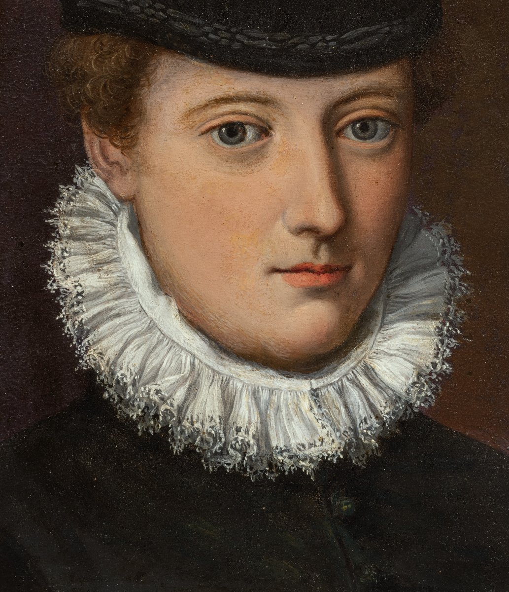 Alessandro Allori, atelier. Dama con cappello di velluto nero. Scuola fiorentina. XVI secolo.  -photo-8