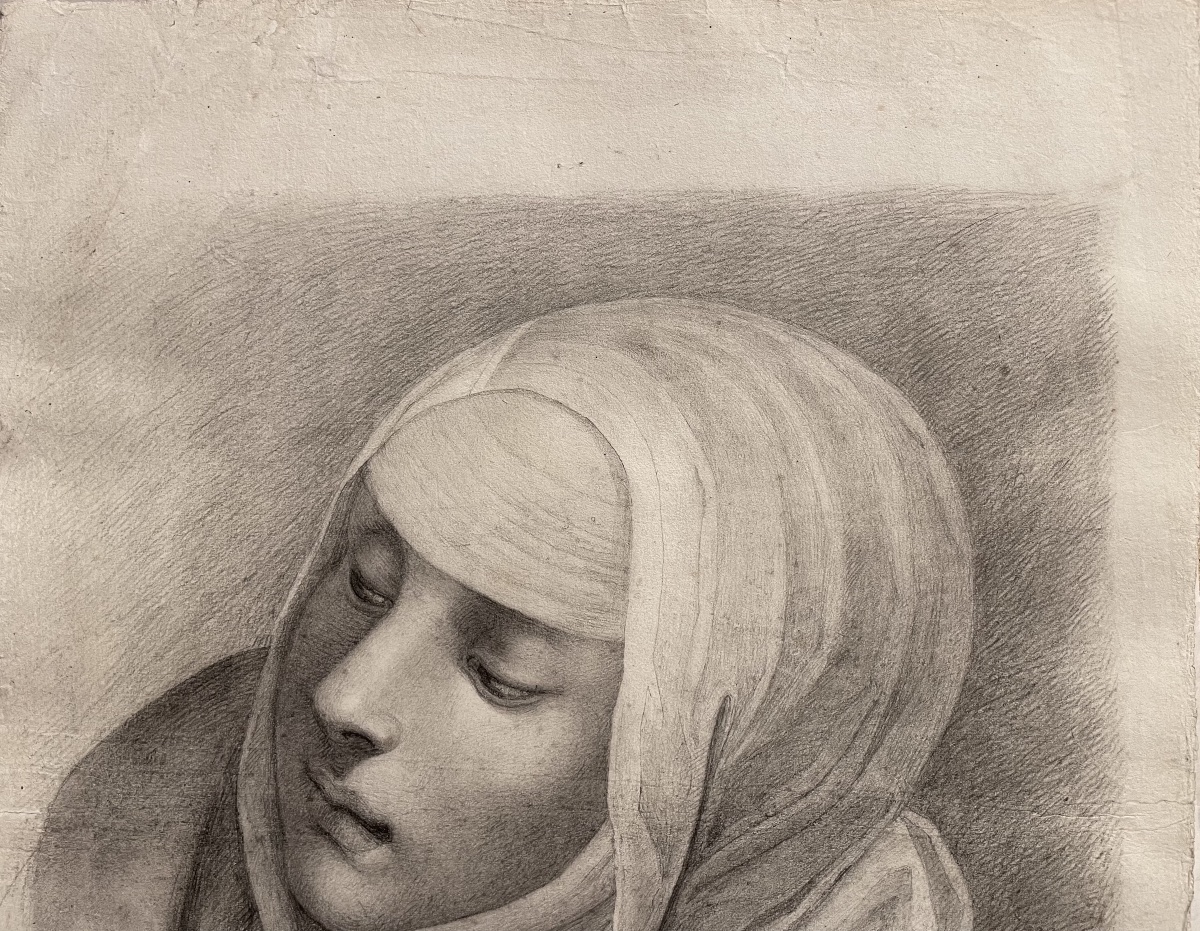 Studio accademico di testa di monaca, scuola fiorentina, fine XVIII - inizio XIX secolo -photo-3