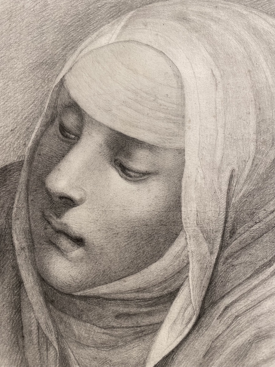 Studio accademico di testa di monaca, scuola fiorentina, fine XVIII - inizio XIX secolo -photo-2