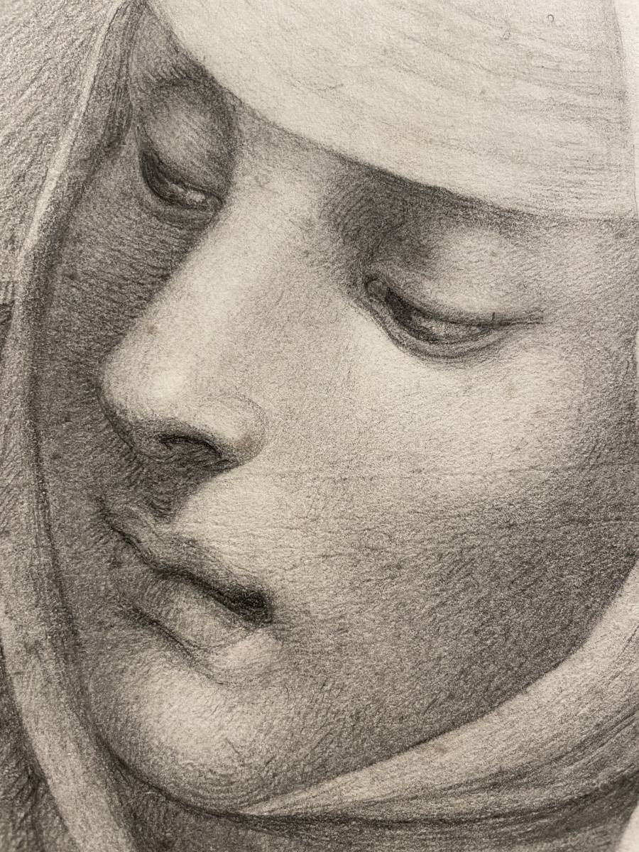 Studio accademico di testa di monaca, scuola fiorentina, fine XVIII - inizio XIX secolo -photo-6