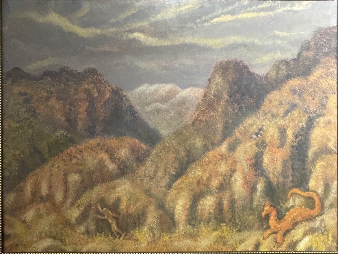 Bartolomeo Butori, Lucca, Tema mitico con drago, datato 1950  