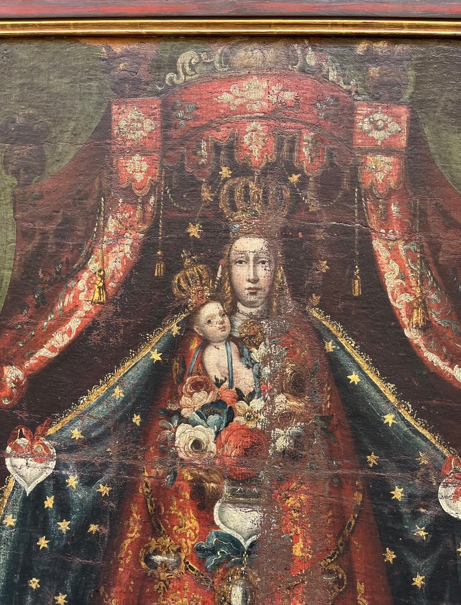 Madonna dell’Apocalisse con ex voto a cuore. Vicereame del Perù, arte coloniale, XVIII secolo  -photo-2