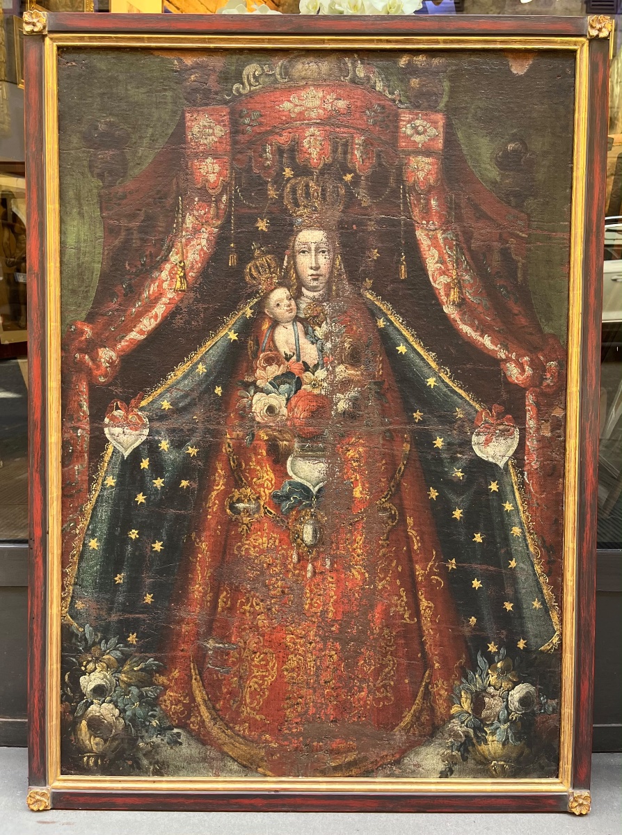 Madonna dell’Apocalisse con ex voto a cuore. Vicereame del Perù, arte coloniale, XVIII secolo  -photo-1