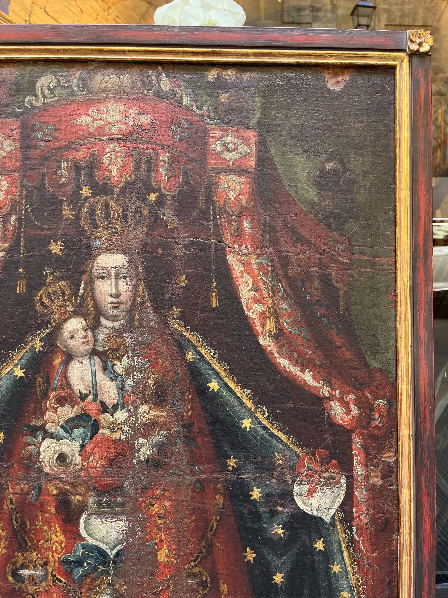 Madonna dell’Apocalisse con ex voto a cuore. Vicereame del Perù, arte coloniale, XVIII secolo  -photo-8