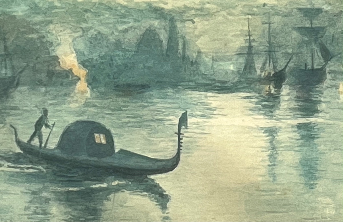 Venezia, veduta della laguna con Santa Maria della Salute e velieri, Pierre Leconte (1894-1946)-photo-4