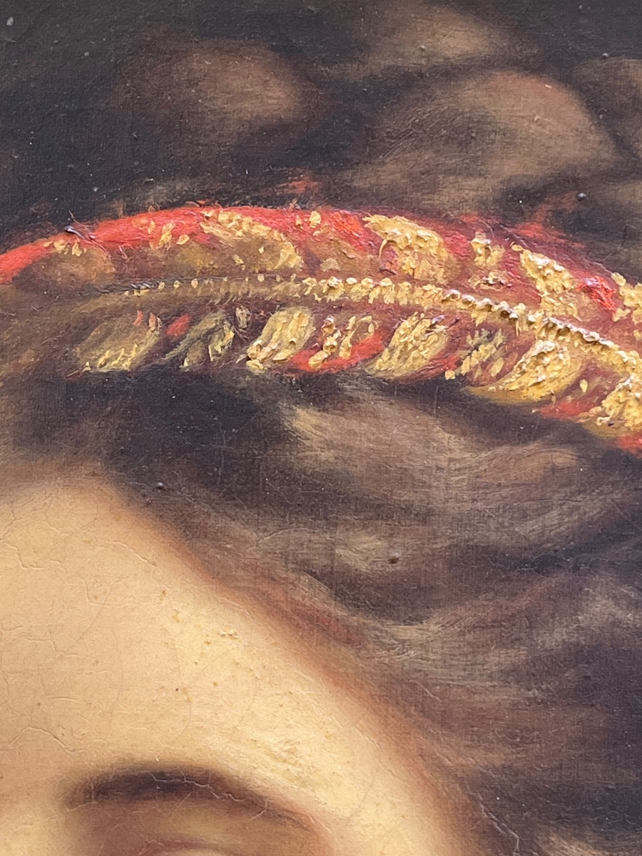 Ritratto di giovane donna in costume balcanico ottomano, firmato Emma Sterrer, ca. 1880-photo-5