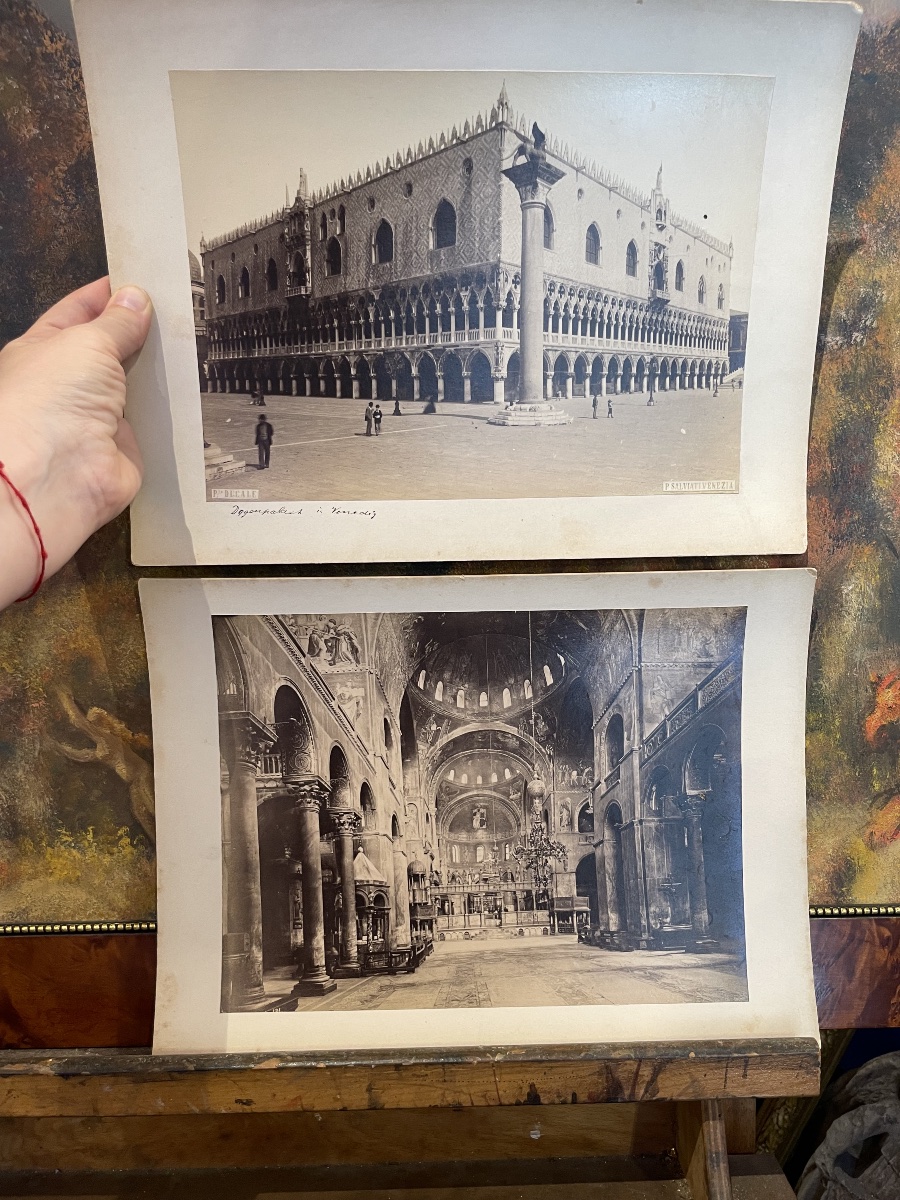 Venezia, Palazzo Ducale — Fotografia albumina P. Salviati, Piazzetta San Marco, c. 1880-photo-4