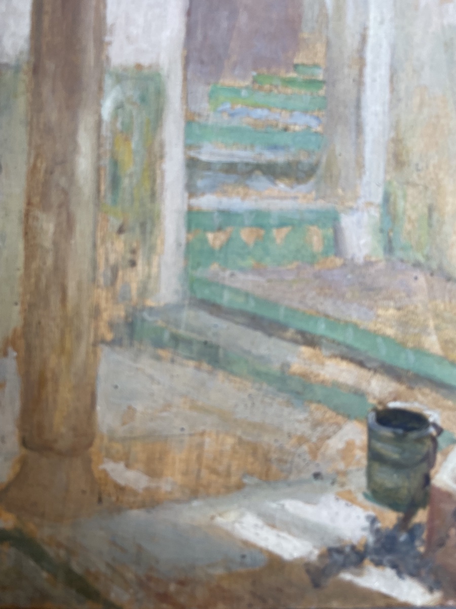 Henry d’Estienne (1872-1949) – Luce in un cortile nordafricano con pozzo-photo-1