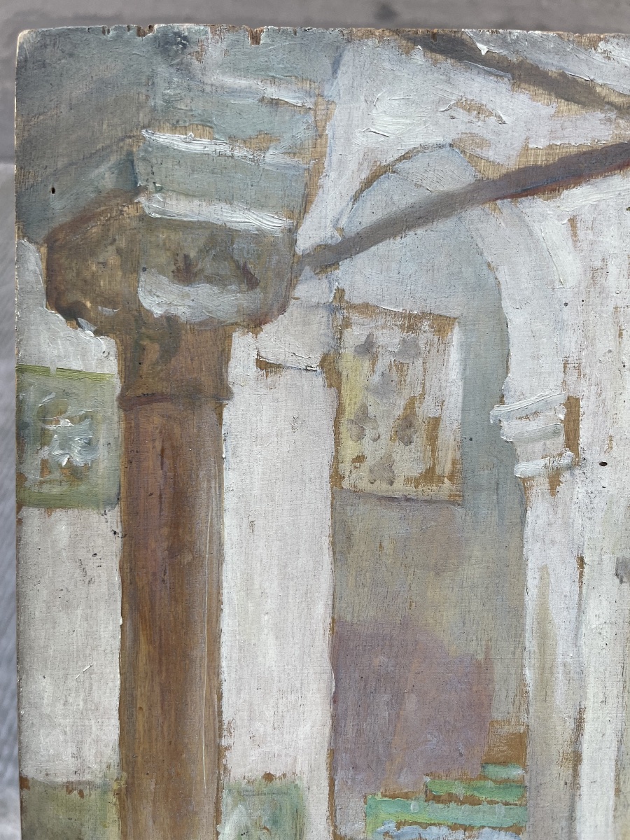 Henry d’Estienne (1872-1949) – Luce in un cortile nordafricano con pozzo-photo-2