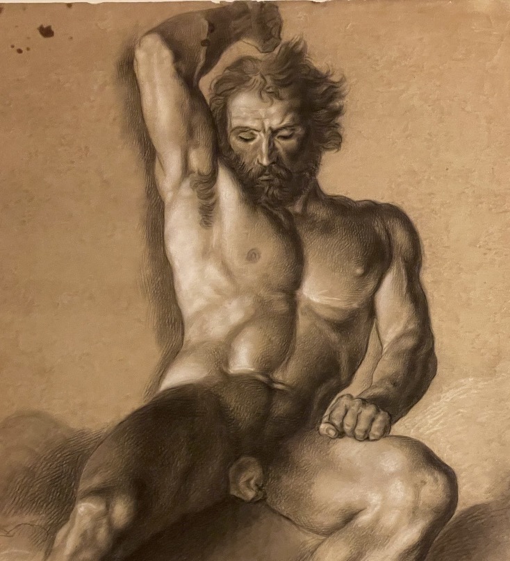 Studio accademico di nudo maschile, scuola fiorentina, verso 1800-photo-4