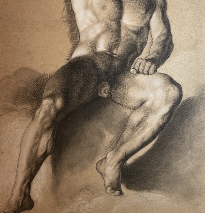 Studio accademico di nudo maschile, scuola fiorentina, verso 1800-photo-1