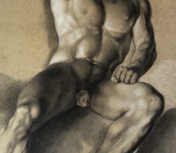 Studio accademico di nudo maschile, scuola fiorentina, verso 1800-photo-6
