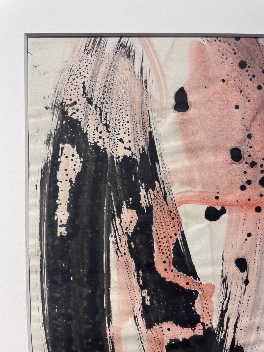 Anja Decker (1908-1995), composizione astratta su carta, Informale tedesco, circa 1950-1965  -photo-3