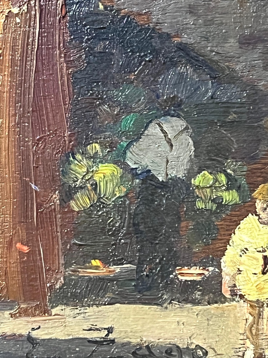 Piccola veduta di Venezia con mercato presso una chiesa, Erma Zago (1880-1942)  -photo-8