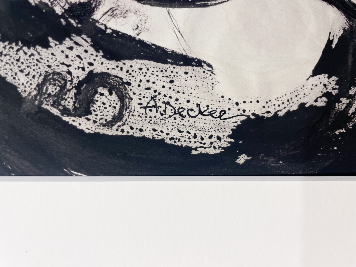Anja Decker (1908-1995) – Composizione astratta, Arte Informale tedesca, circa 1950-60-photo-1
