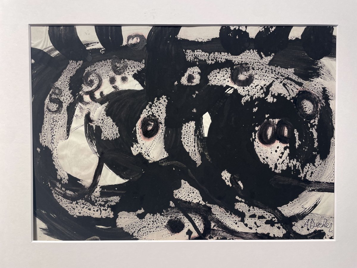 Anja Decker (1908-1995) – Composizione astratta, Arte Informale tedesca, circa 1950-60