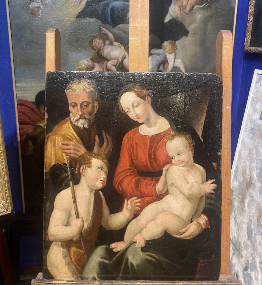Sacra Famiglia con San Giovannino e San Giuseppe – Scuola bolognese, seconda metà del XVI sec-photo-6