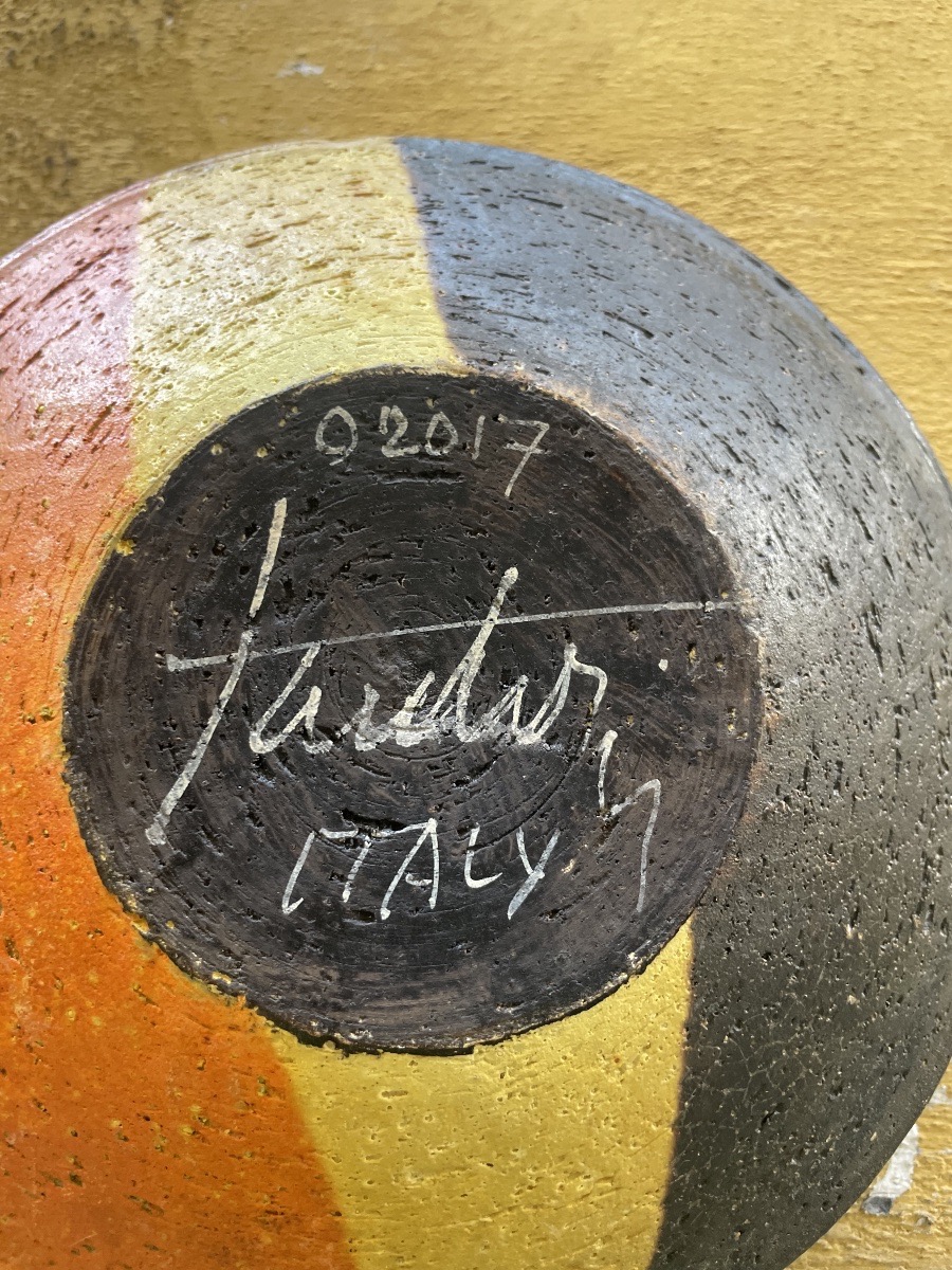 Marcello Fantoni, ciotola in ceramica policroma firmata «Fantoni Italy», modello 920/7  -photo-4
