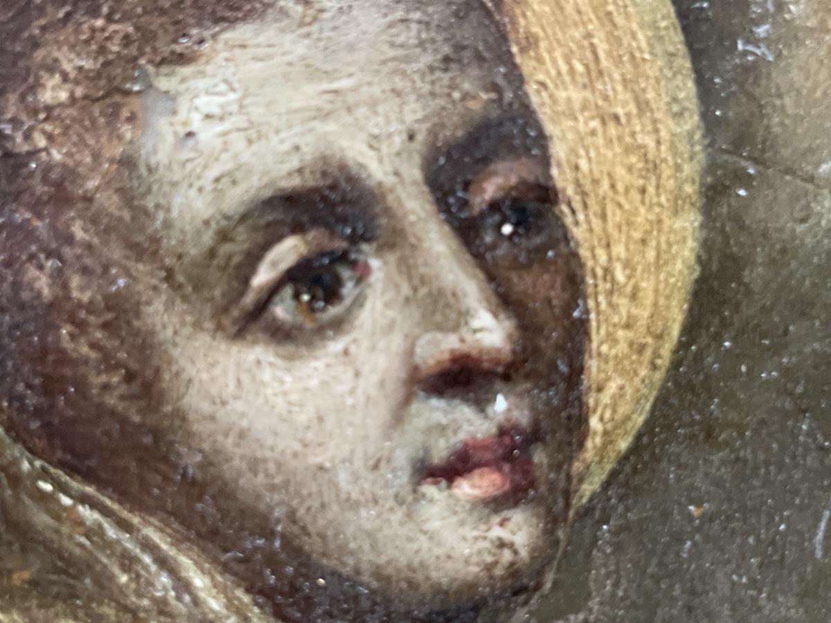 San Pietro d’Alcantara con croce e rosario, olio su rame, scuola spagnola, fine XVII sec.-photo-2