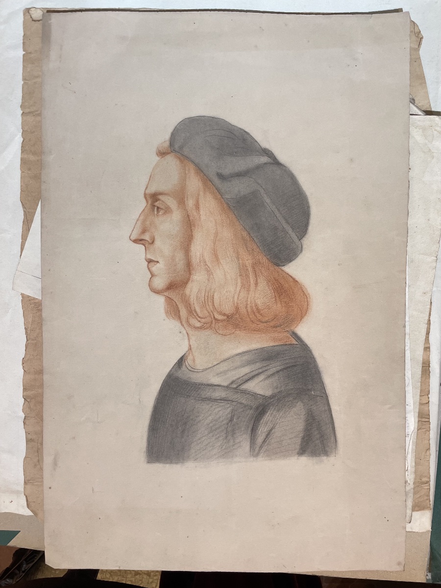 Studio accademico da un ritratto del Rinascimento italiano, circa 1870-photo-1
