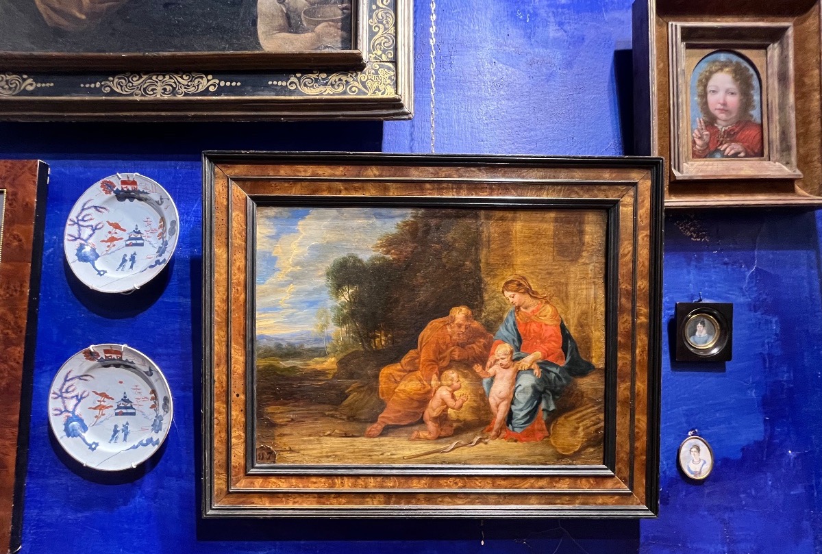 Sacra Famiglia con San Giovannino in un paesaggio boschivo – Scuola fiamminga, Bruxelles-photo-6