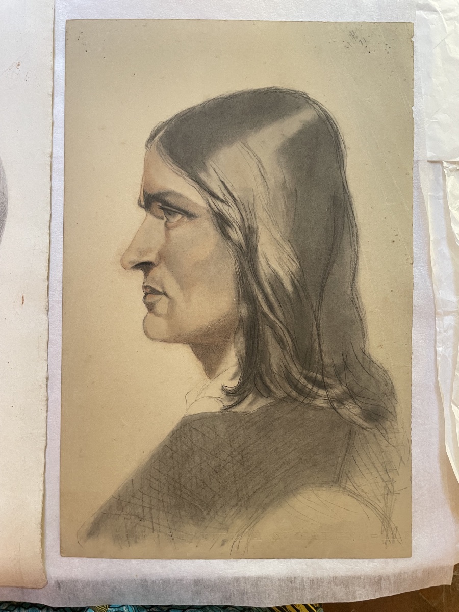 Studio accademico, Ritratto presunto di Franz Liszt (?) –  scuola italiana, circa 1870 -photo-2