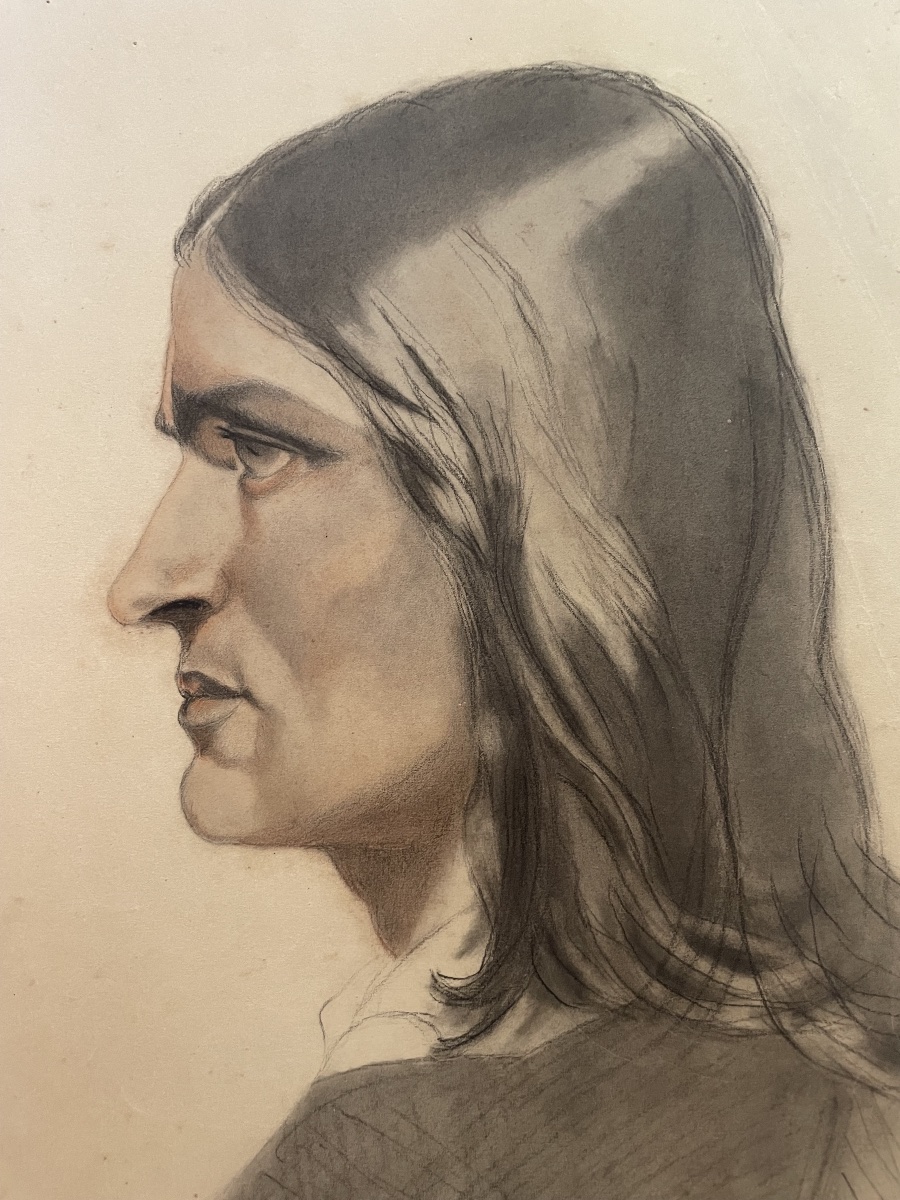 Studio accademico, Ritratto presunto di Franz Liszt (?) –  scuola italiana, circa 1870 -photo-3