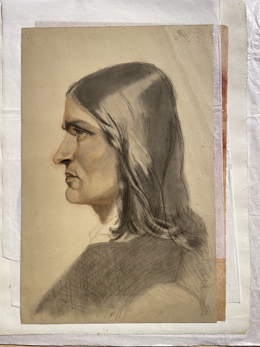 Studio accademico, Ritratto presunto di Franz Liszt (?) –  scuola italiana, circa 1870 -photo-7