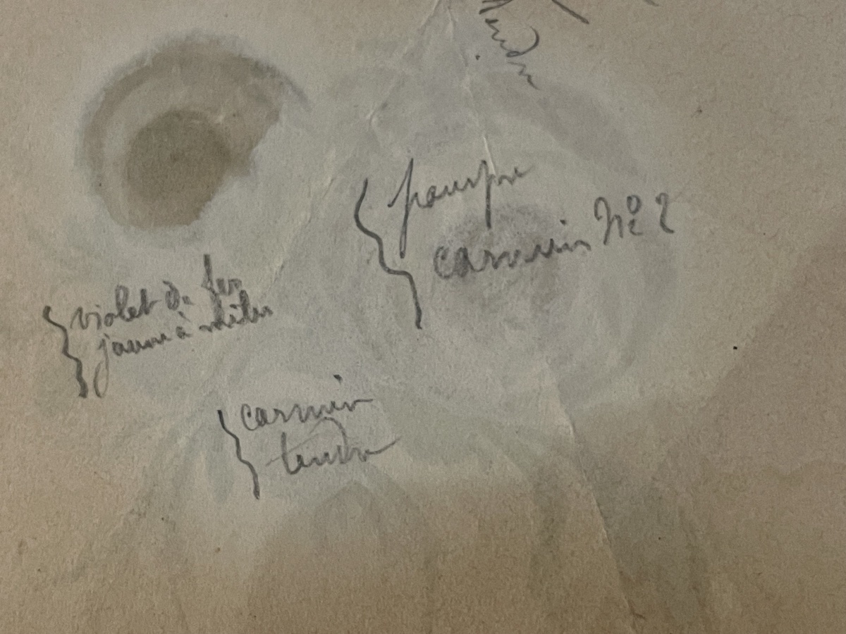 Sette disegni di decori floreali per piatti in ceramica,, da modelli del XVIII secolo-photo-3