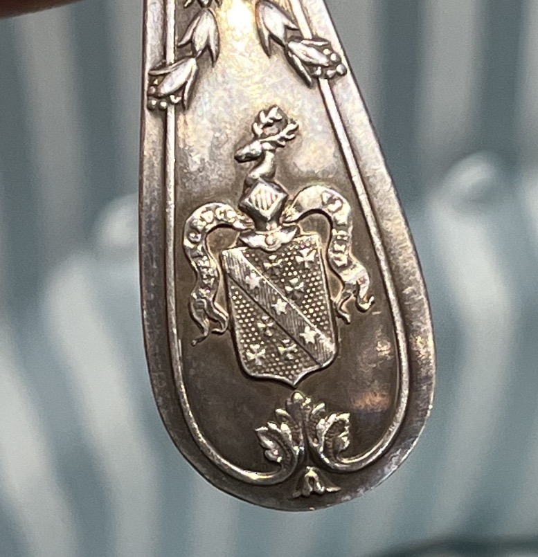     Sei forchette in argento Puiforcat con stemma nobiliare, ca. 1890-photo-2