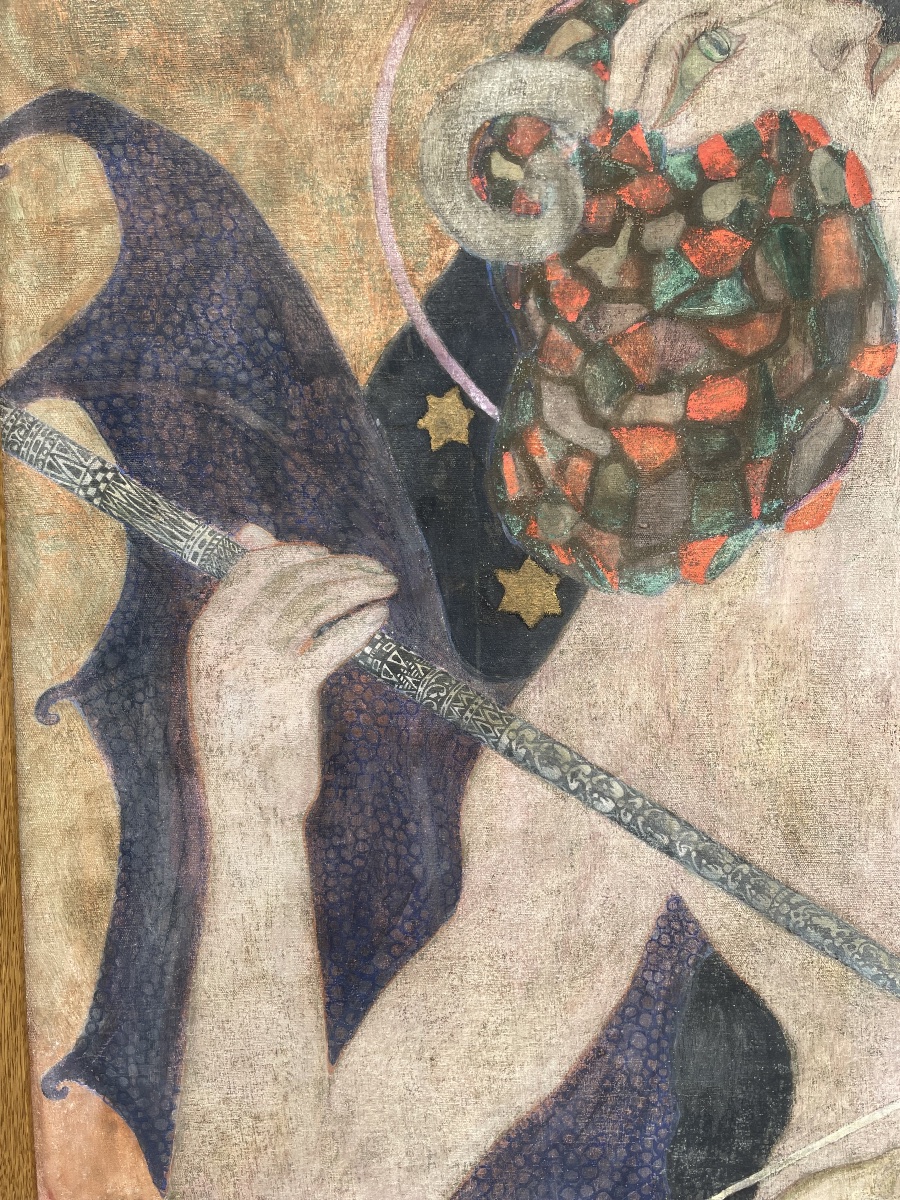 Vladimir Polunin – Theatrical Set Fragment and Female Figure, Painted on Both Sides-photo-1