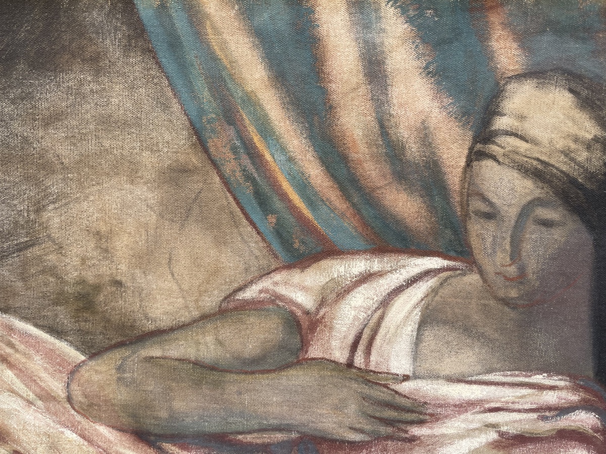Vladimir Polunin – Theatrical Set Fragment and Female Figure, Painted on Both Sides-photo-5