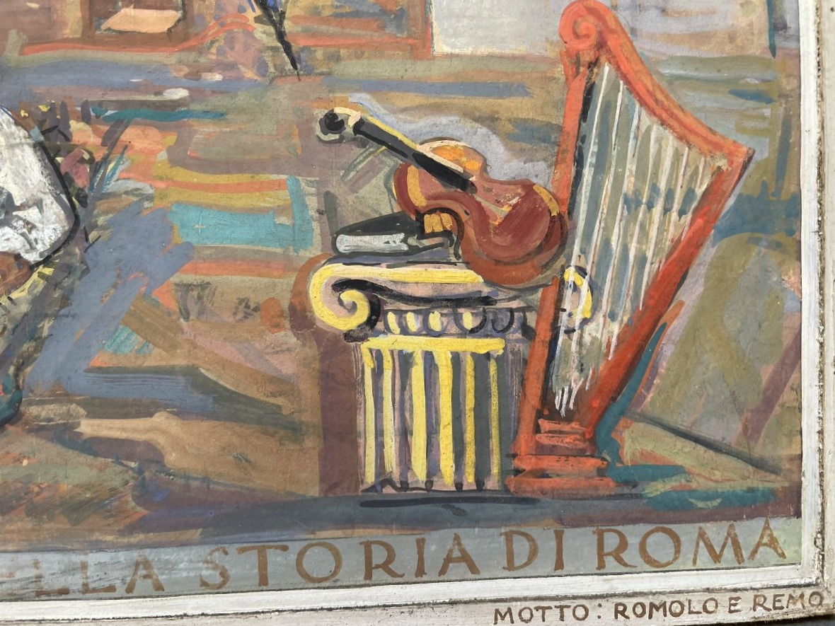 Fregio celebrativo della storia di Roma. Cartone dello Studio Eroli, anni Trenta. Italia-photo-4