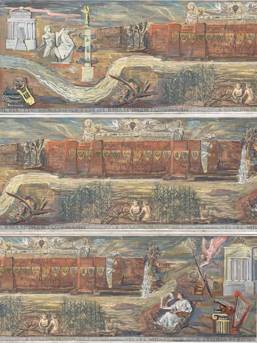 Fregio celebrativo della storia di Roma. Cartone dello Studio Eroli, anni Trenta. Italia