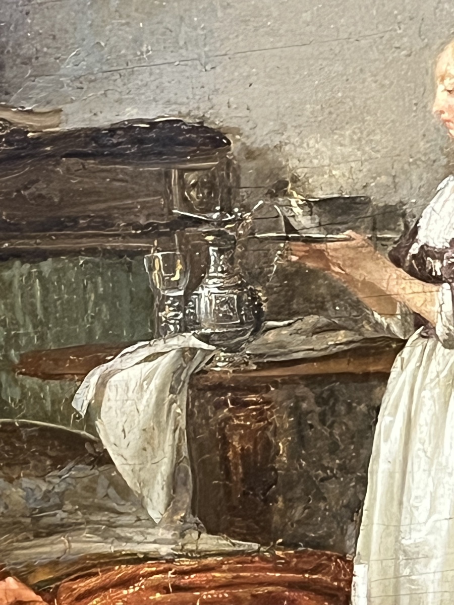 Jean-Baptiste Mallet (1759–1835), attribuito; Interno seicentesco con madre, bambini e liutista-photo-4