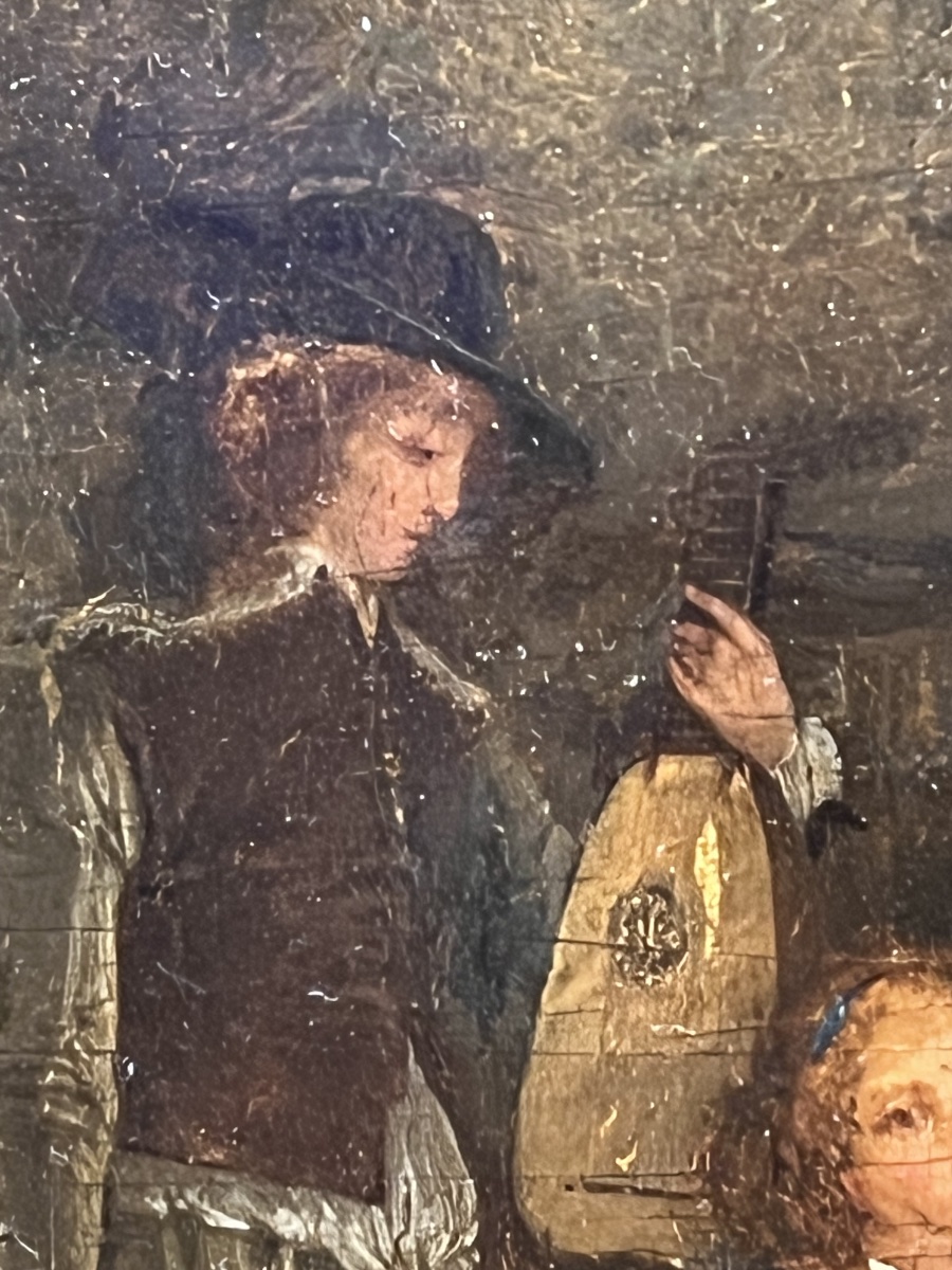 Jean-Baptiste Mallet (1759–1835), attribuito; Interno seicentesco con madre, bambini e liutista-photo-3