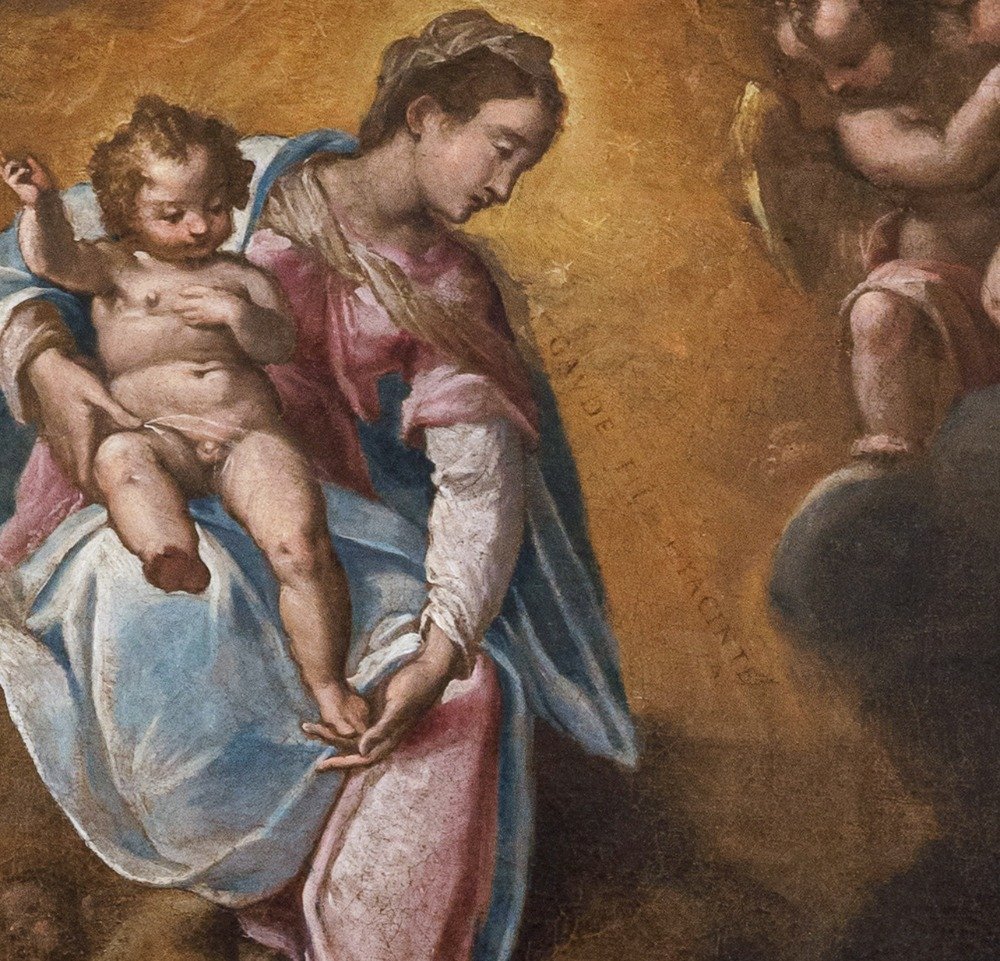 Scuola toscana, San Giacinto domenicano e la visione della Madonna a Kiev, circa 1600 -photo-1