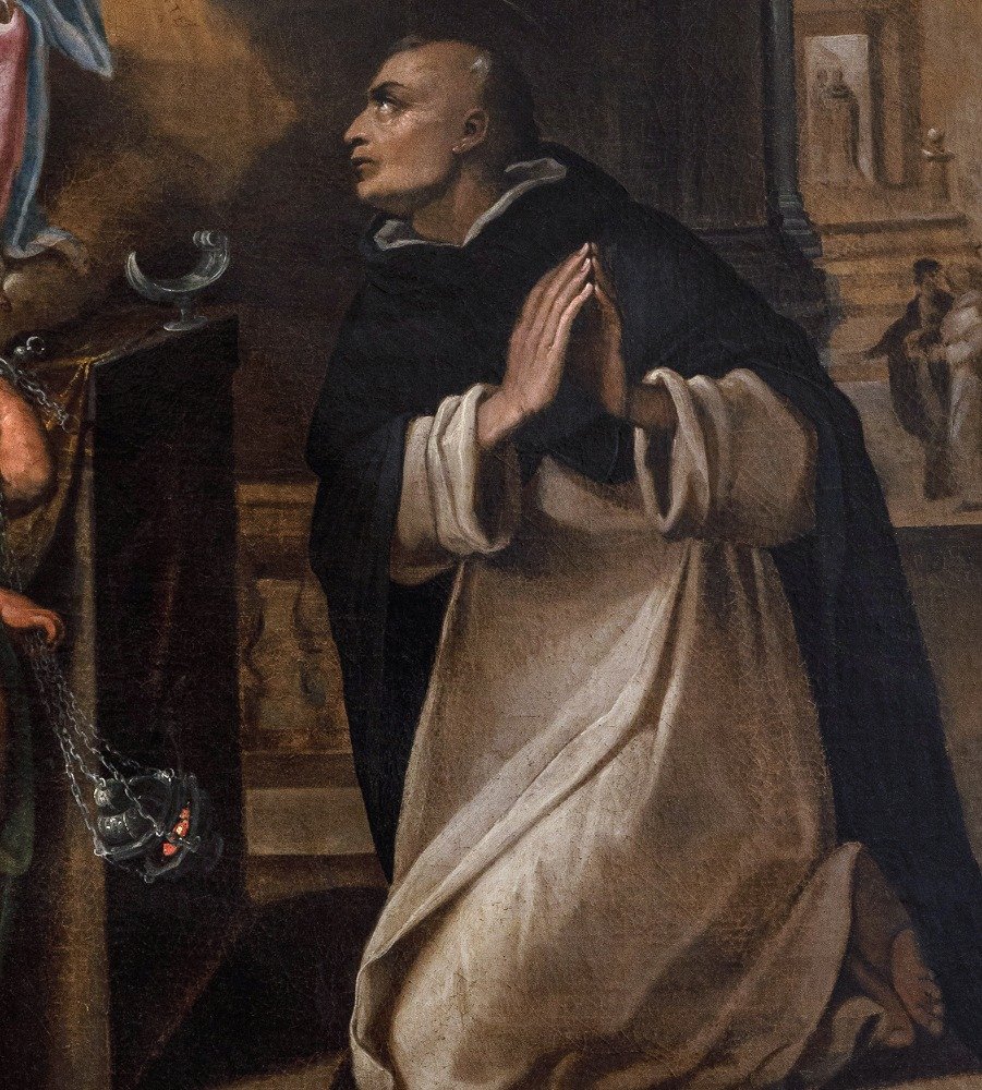 Scuola toscana, San Giacinto domenicano e la visione della Madonna a Kiev, circa 1600 -photo-5