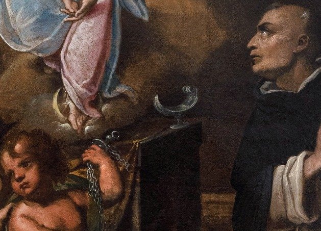 Scuola toscana, San Giacinto domenicano e la visione della Madonna a Kiev, circa 1600 -photo-7