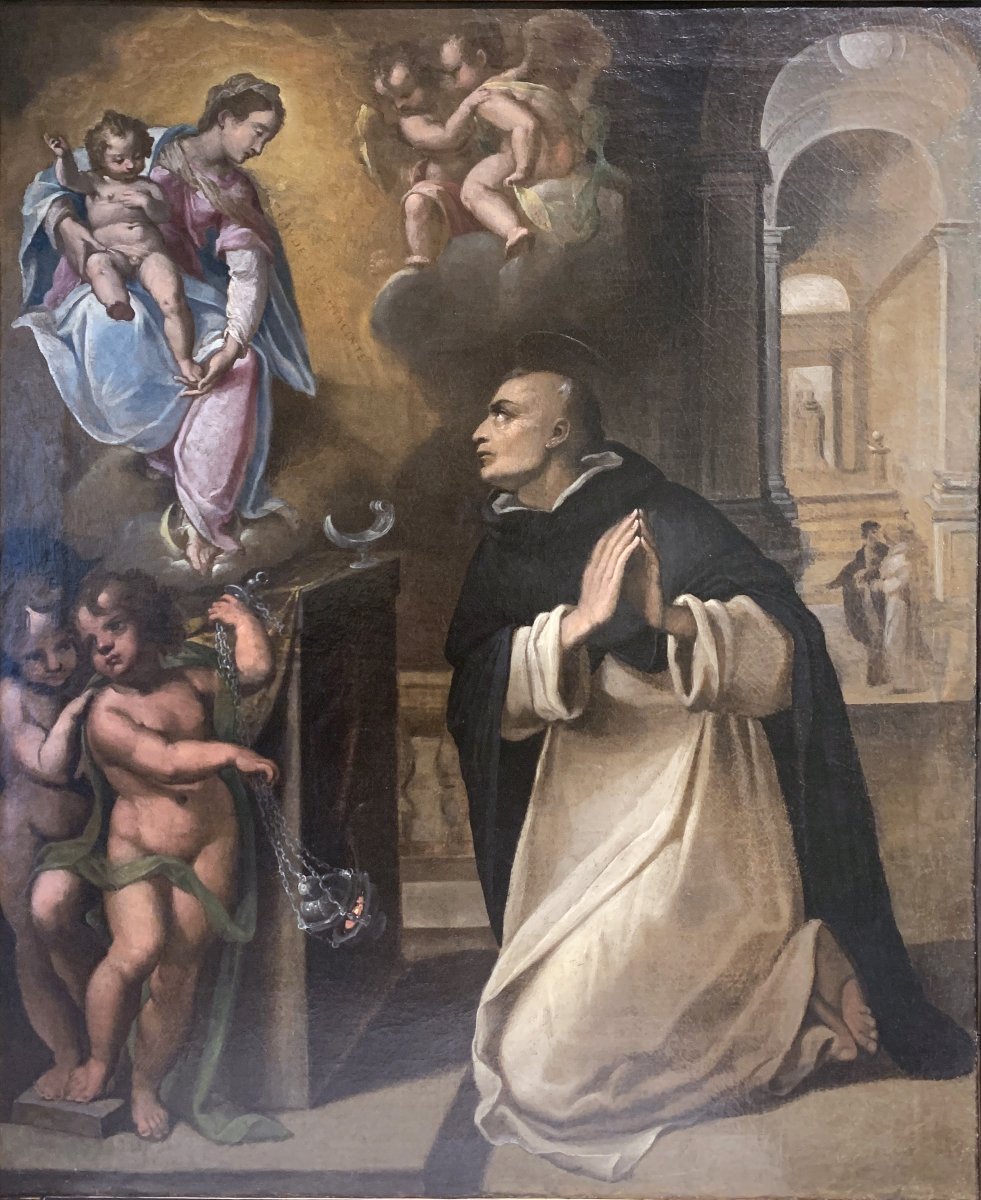 Scuola toscana, San Giacinto domenicano e la visione della Madonna a Kiev, circa 1600 