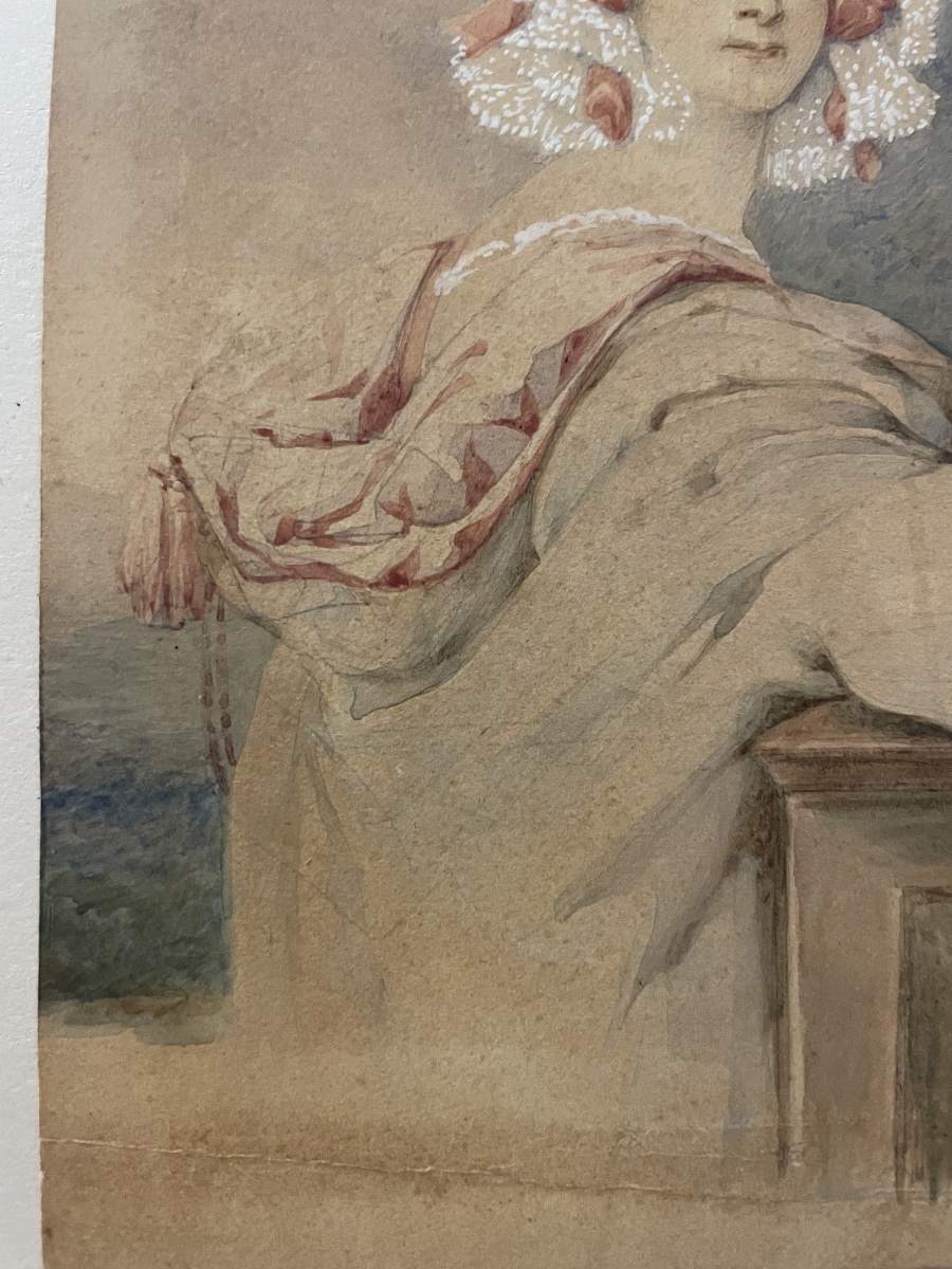 Ritratto femminile con mantella a cappuccio, «Marta S[?]. Pieterburg», 1840 circa  -photo-3