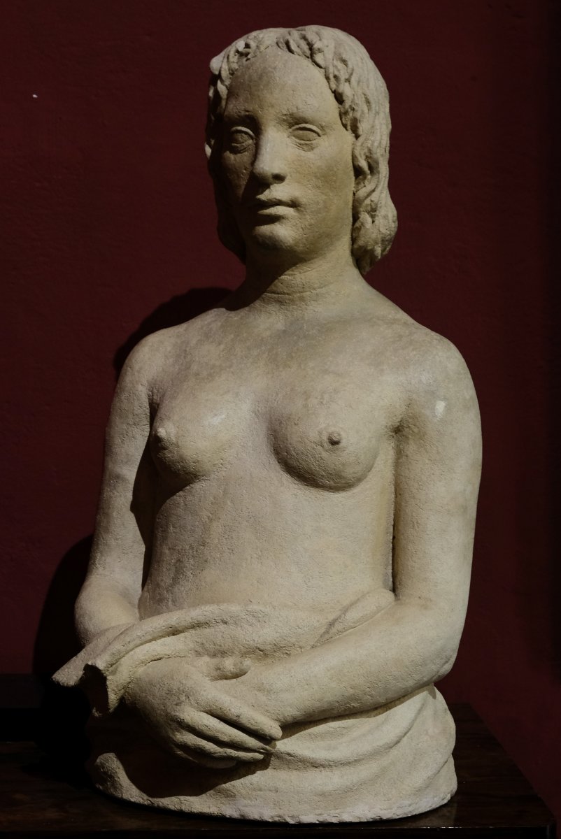 Giorgio Rossi (1892–1963) Figura femminile con le mani incrociate, circa 1930, cm 78-photo-2