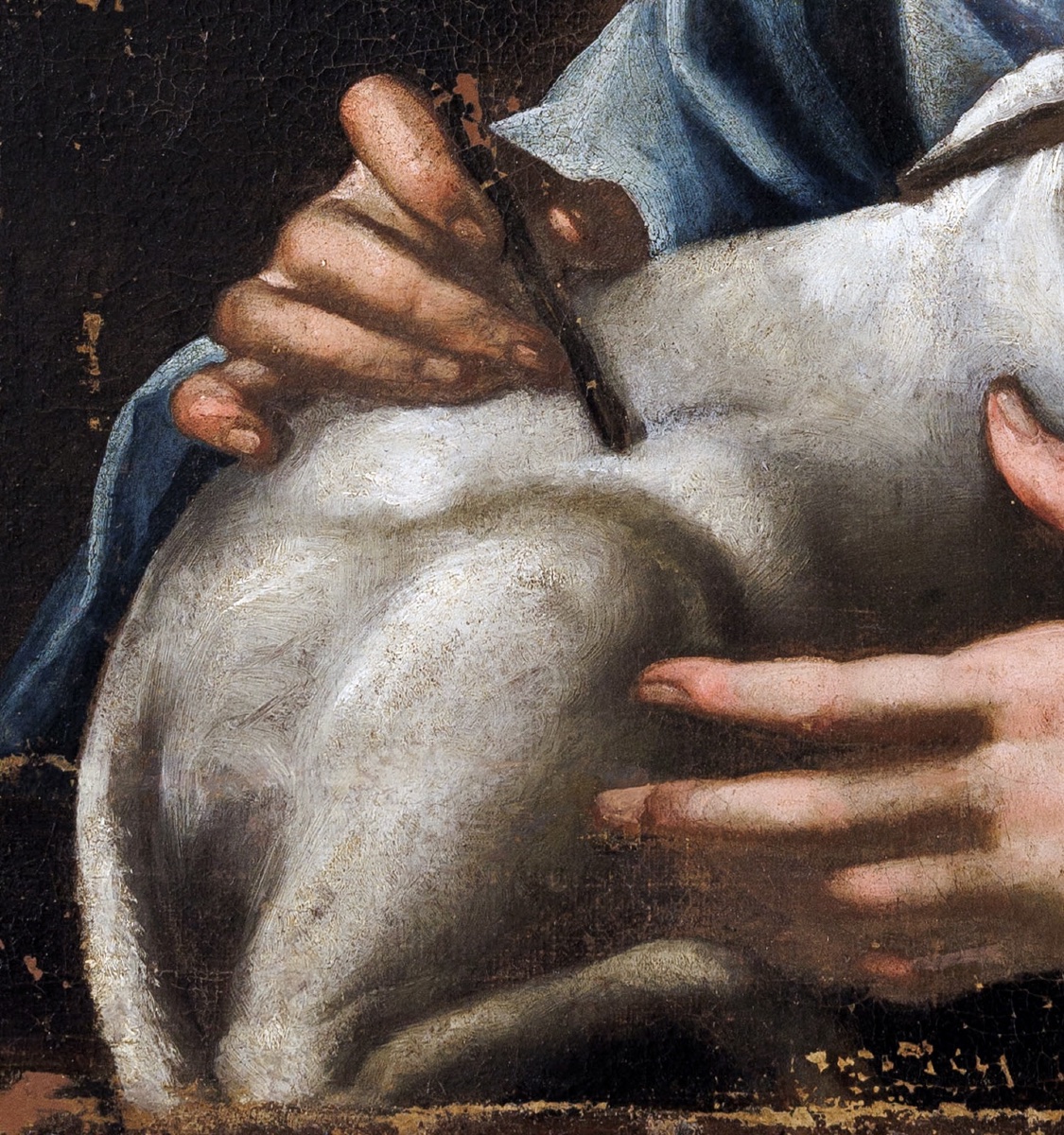 Scuola fiorentina, circa 1640 Santa Agnese con l’agnello e corona di fiori Cm 67x56-photo-4