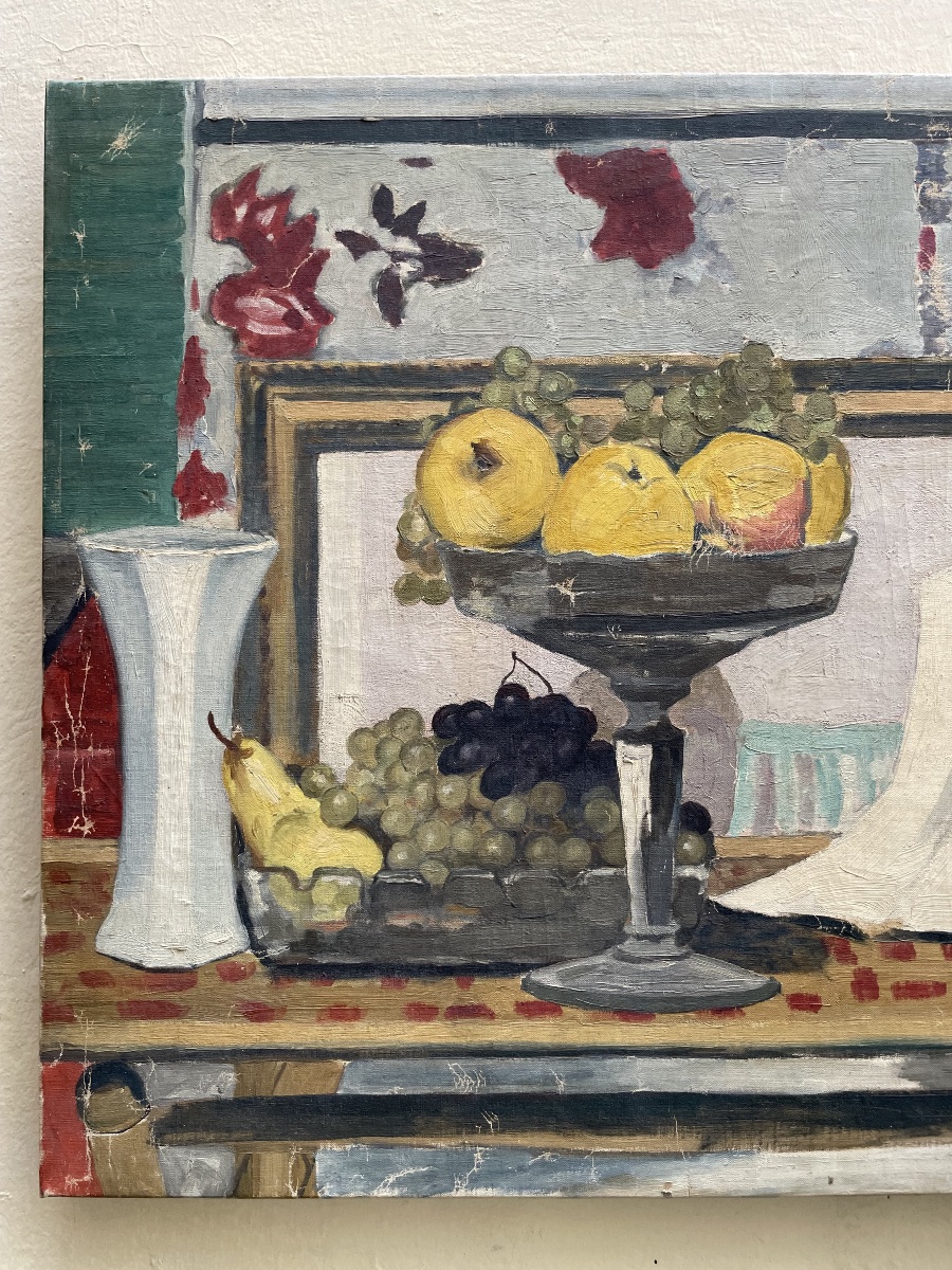 Henry Déziré (1878–1965), Natura morta d’atelier con busto e frutta  Olio su tela 81 × 60 cm -photo-2