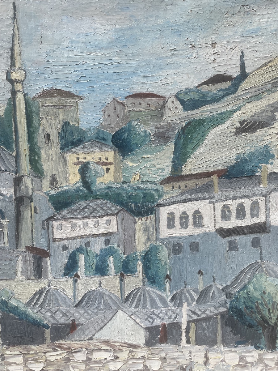 Počitelj, città ottomana della Bosnia-Erzegovina con moschea e minareto, prima metà XX secolo  -photo-2