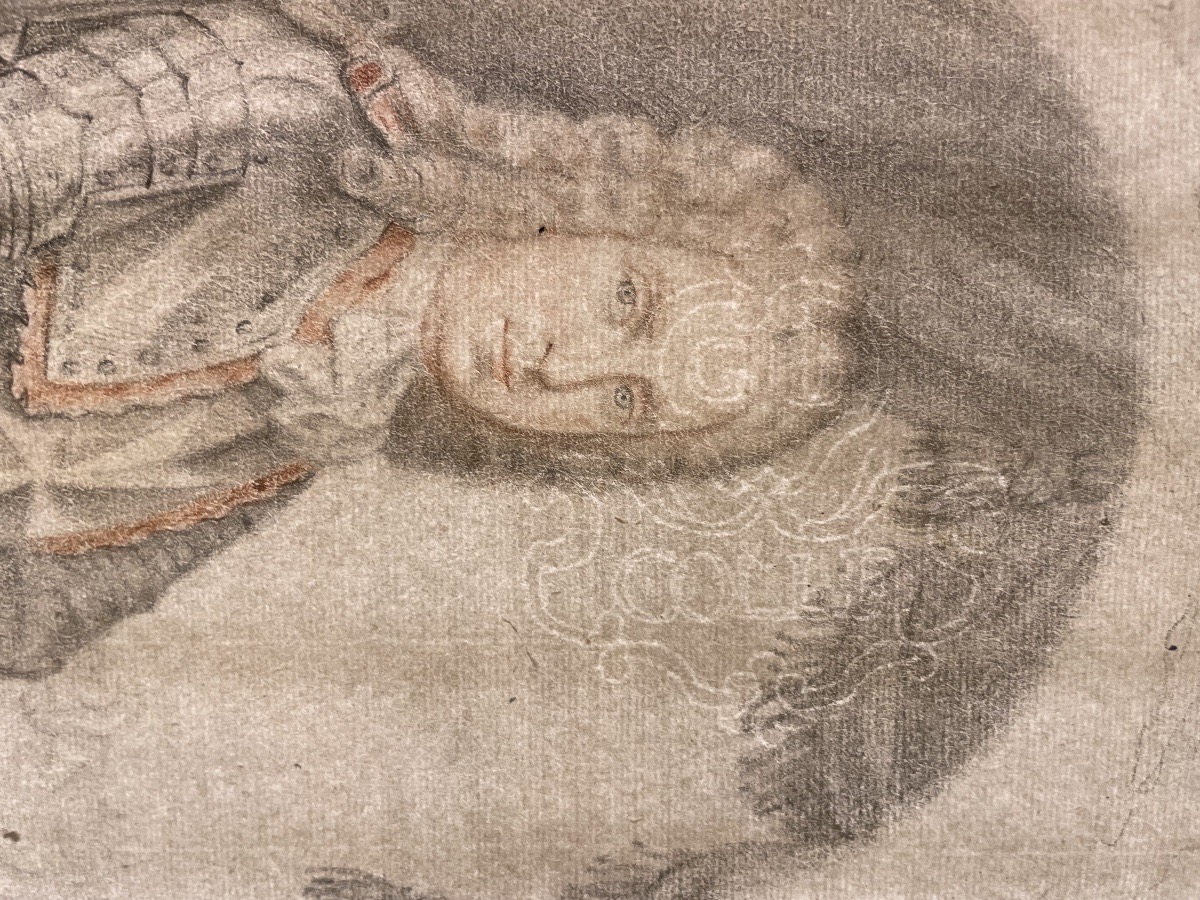Disegno XVIII secolo, Gran Maestro di Malta Ramón Perellós, studio preparatorio per stampa  -photo-4