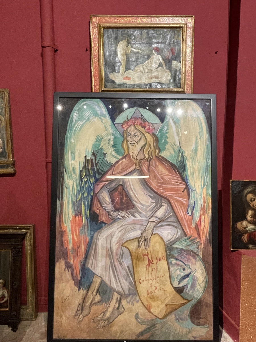 Rostislas Loukine (Belgorod 1904 – Bar-sur-Aube 1988), L’Ange déchu, 1952  Gouache su carta -photo-3