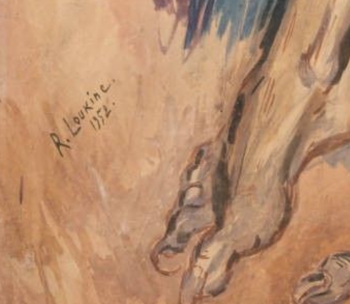 Rostislas Loukine (Belgorod 1904 – Bar-sur-Aube 1988), L’Ange déchu, 1952  Gouache su carta -photo-4